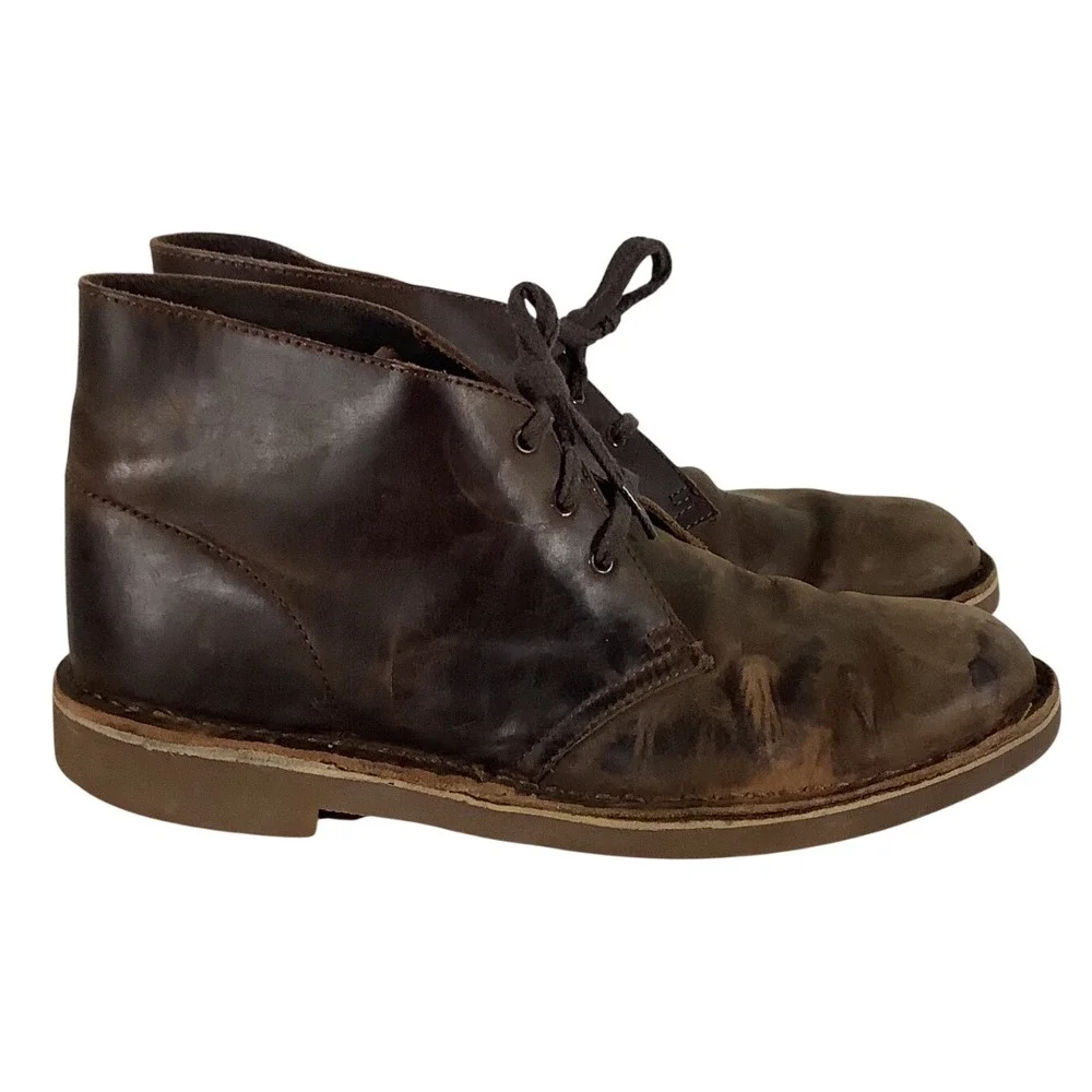 Clarks Mens Desert Boots Beeswax Leather Chukka Brown 26034135 Size 10M